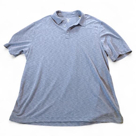 Nicoby Premium Wear Space Dye Heathered Blue Short Sleeve Polo Shirt Preppy XXL - Picture 1 of 5